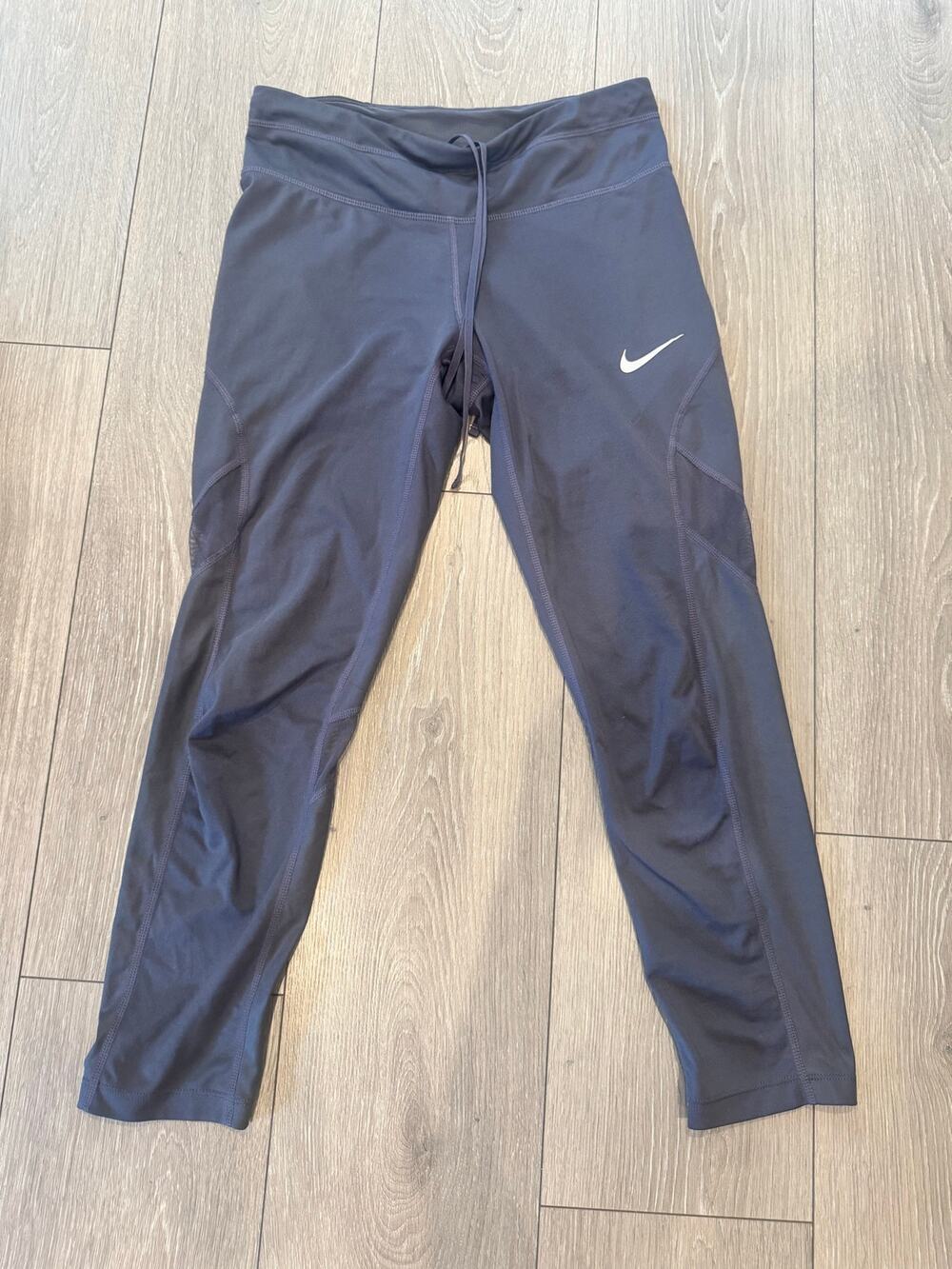 Nike Dri-FIT Slate Gray Mesh Panel Running Leggings Women’s Small